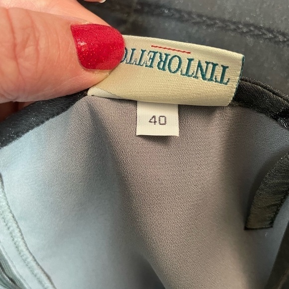 tintoretto Tomas Breton Grey Pewter Strappy Sheer Floral Maxi Party Dress, 8 - Picture 9 of 10